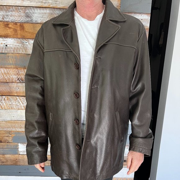 Men's leather jacket with fur lining size L - Picture 1 of 16